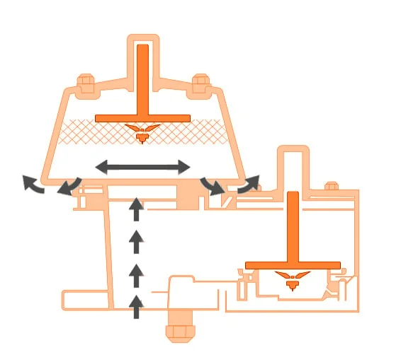 pressure relief action for breather valve