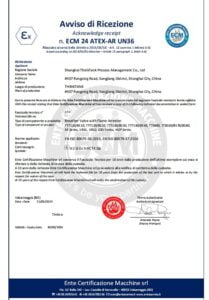 Breather Valve ATEX Certificate